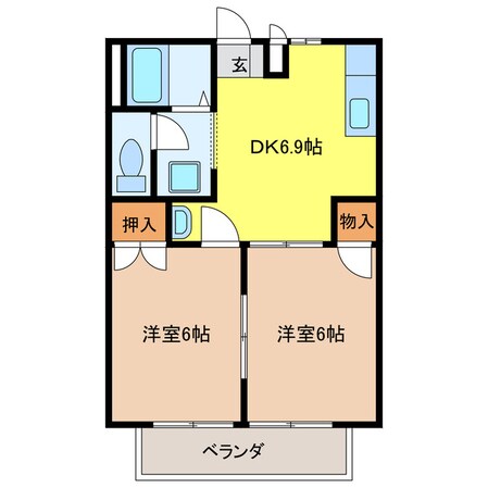 ニューシティ新井Ｂの物件間取画像